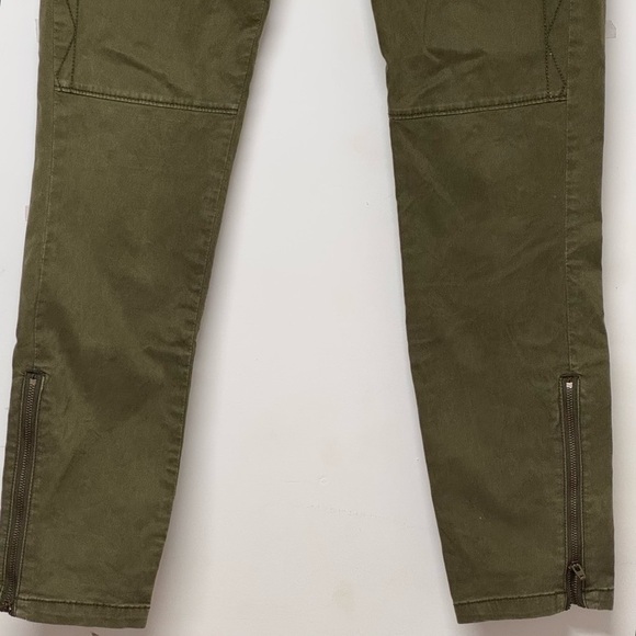 Anthropologie Pilcro Olive Green Zipper Ankle Skinny Moto Pants 8 - Picture 3 of 6